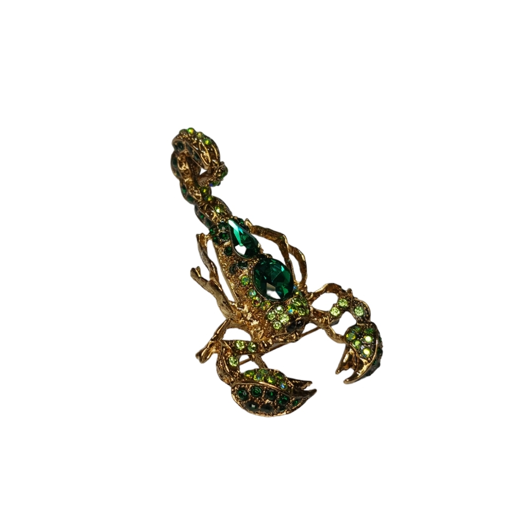 Scorpion Crystal Rhinestone Bling Articulated Stinger Brooch Pendant - Picture 8 of 13